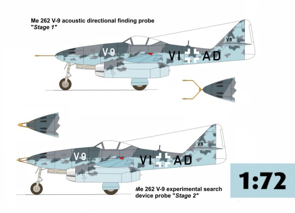 Me 262 V-9 Acoustic Probe Testbed conv  1/72