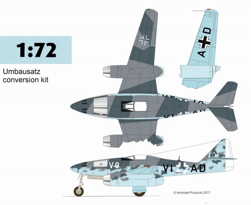 Me 262 V-9  mit "Rennkabine" Umbausatz  1/72