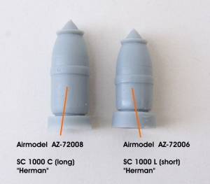 SC-1000 L Hermann Bombe mit Schlitten  1/72