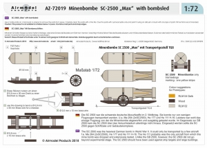 SC 2500 "Max" Minenbombe + Transportwagen  1/72