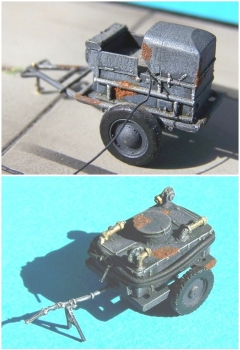 German Luftwaffe accumulator & oil-cart WW 2  scale 1/72