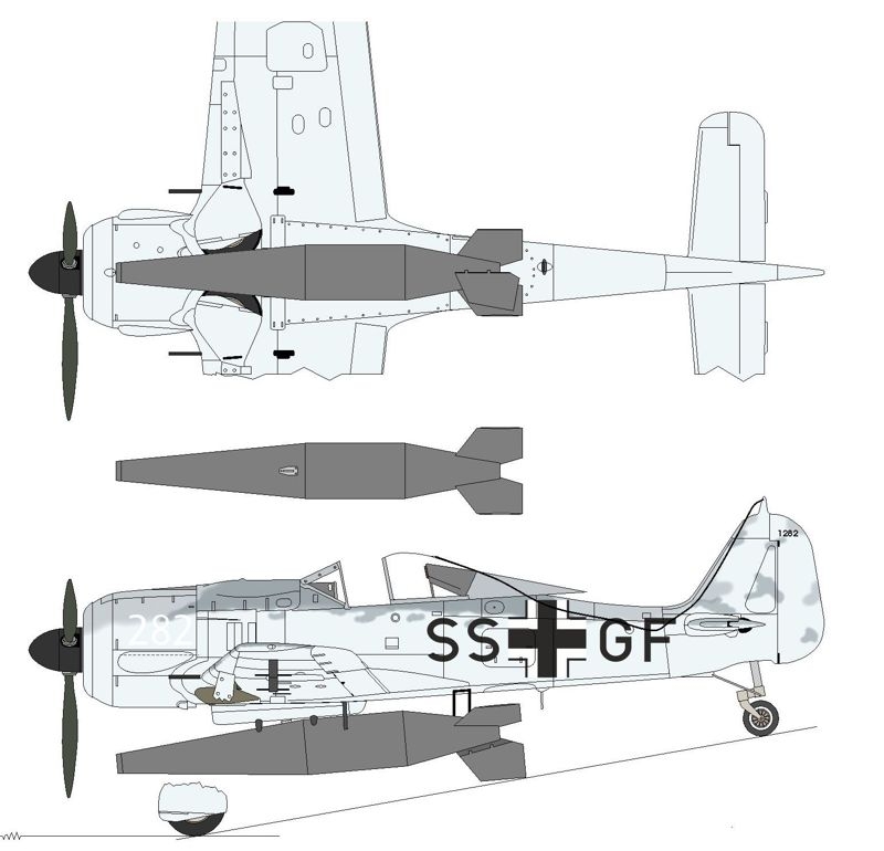 Fw 190 F-8/U3  Bombentorpedo BT 1400 Umbausatz 1/72