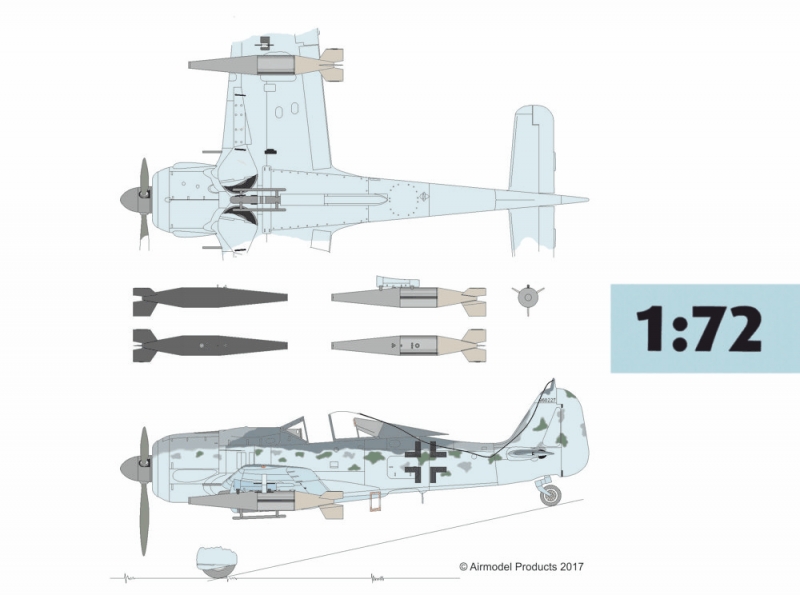 Fw 190 F-8/U2 (R16)  Bombentorpedos BT 400 Umbausatz 1/72